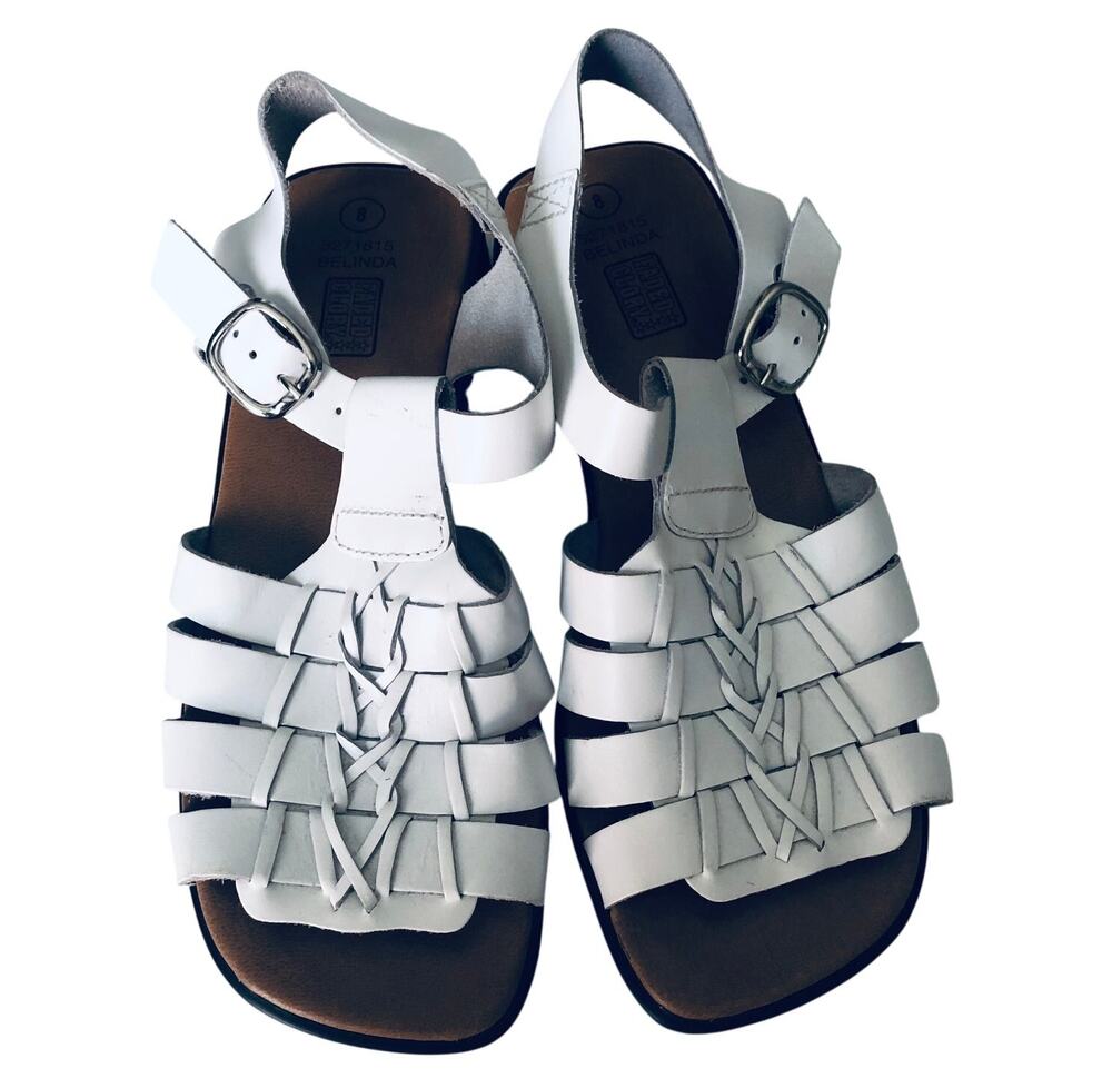 Faded Glory Y2K 90's Square Toe 'Belinda' SZ 8 Huarache Leather Sandal Fisherman